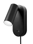 Nielsen Light Ego Væglampe med USB stik og lysdæmper Sort fra GrydeGuru.dk