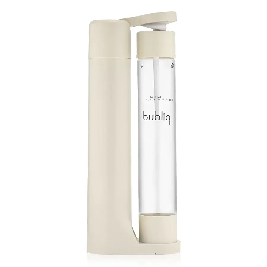 Beige bubliq drink carbonator inkl. kulsyrepatron fra bubliq