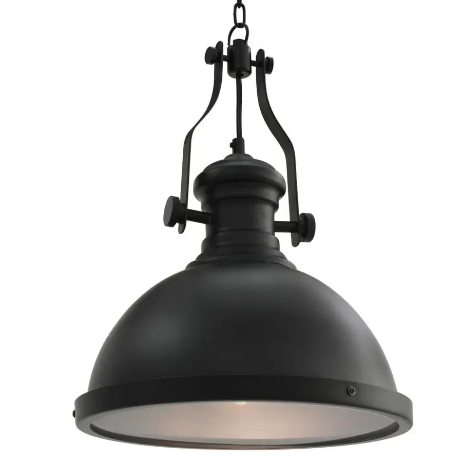 Loftlampe rund E27 - matsort pendellampe Ø31 cm fra Boligcenter.dk