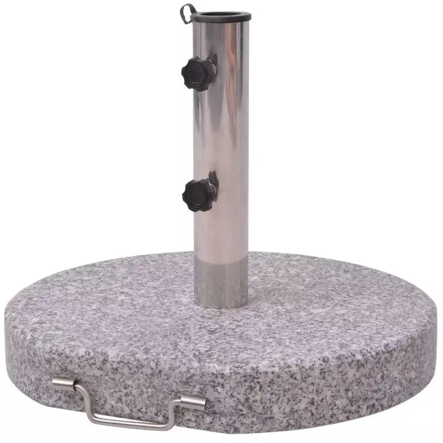Parasolfod i granit 45 cm - 30 kg med rustfrit stålrør fra Boligcenter.dk